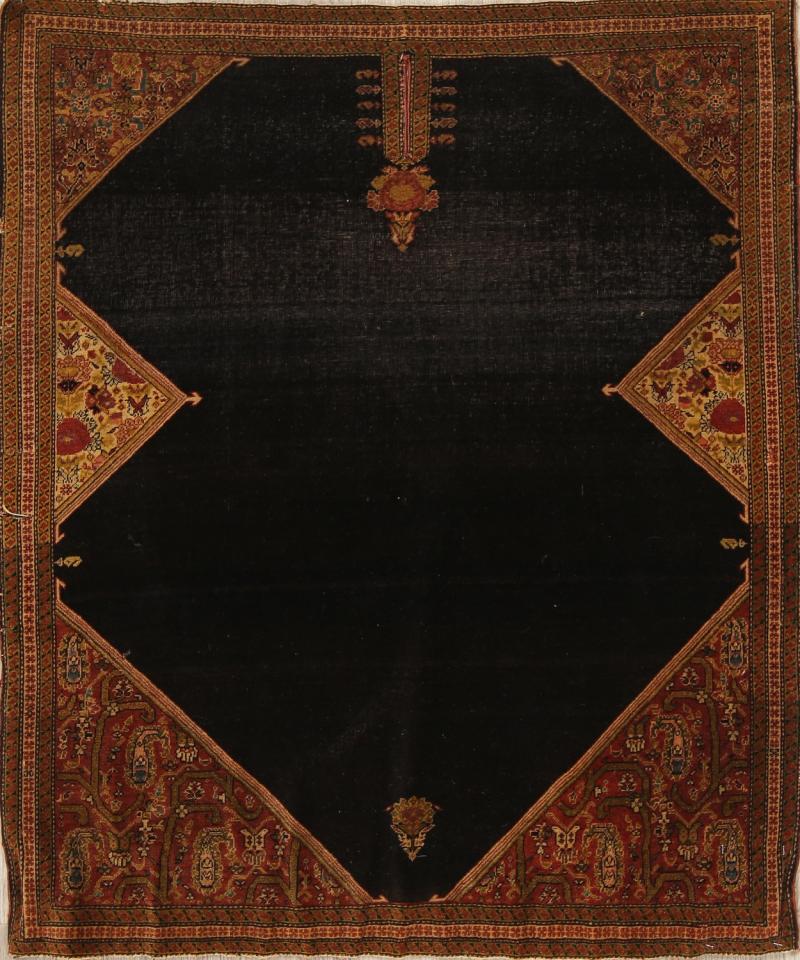 Antique Sarouk Farahan Persian Square Rug