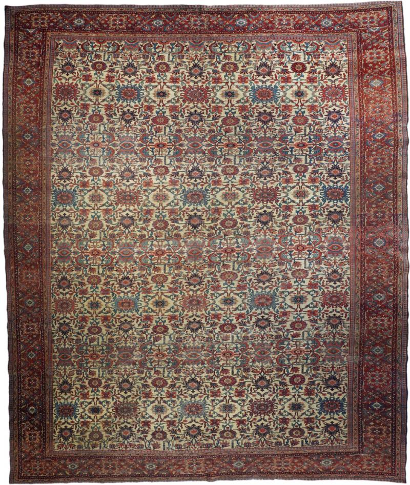 Antique Sarouk Rug 11 0 x 13 3 