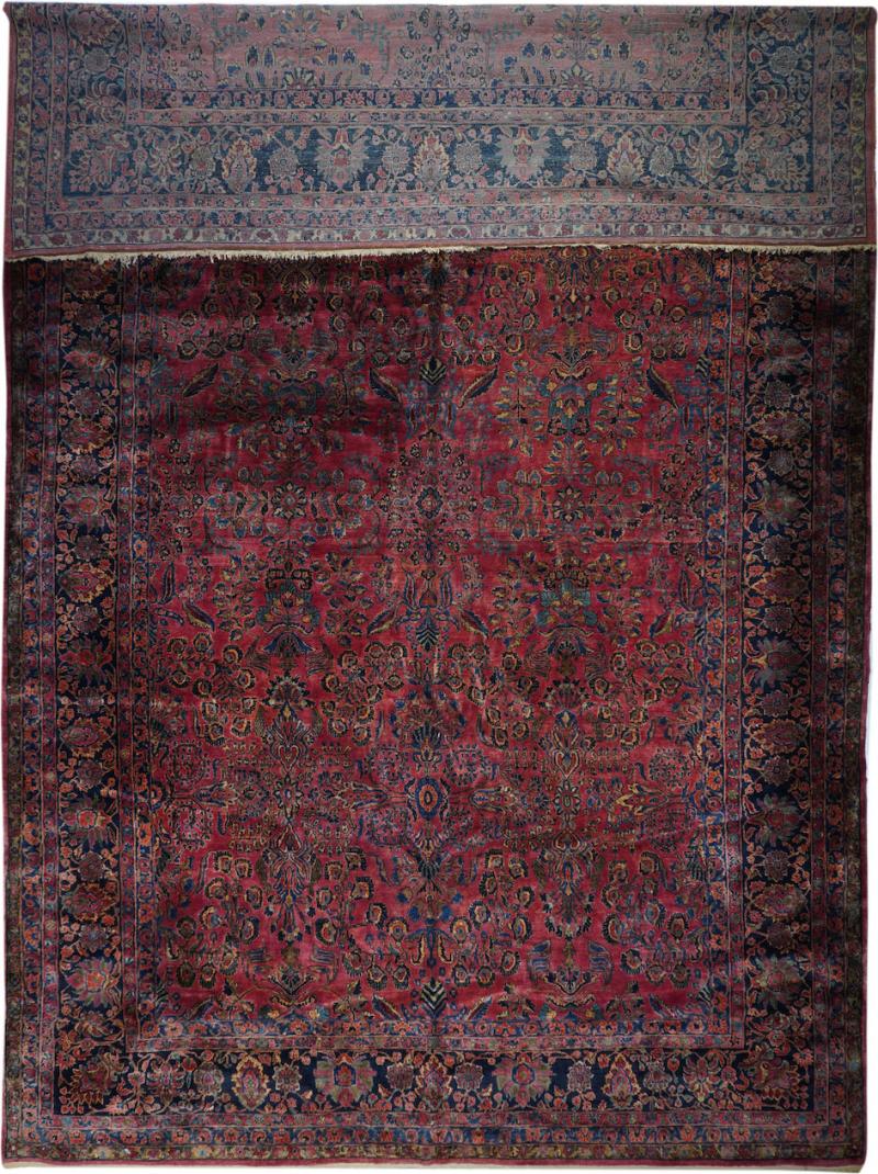 Antique Sarouk Rug 11 3 x 17 8 