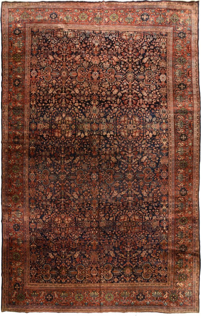 Antique Sarouk Rug 12 2 x 17 11 