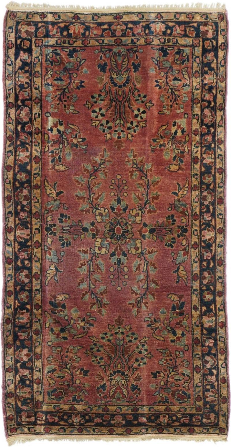 Antique Sarouk Rug 26 x 5