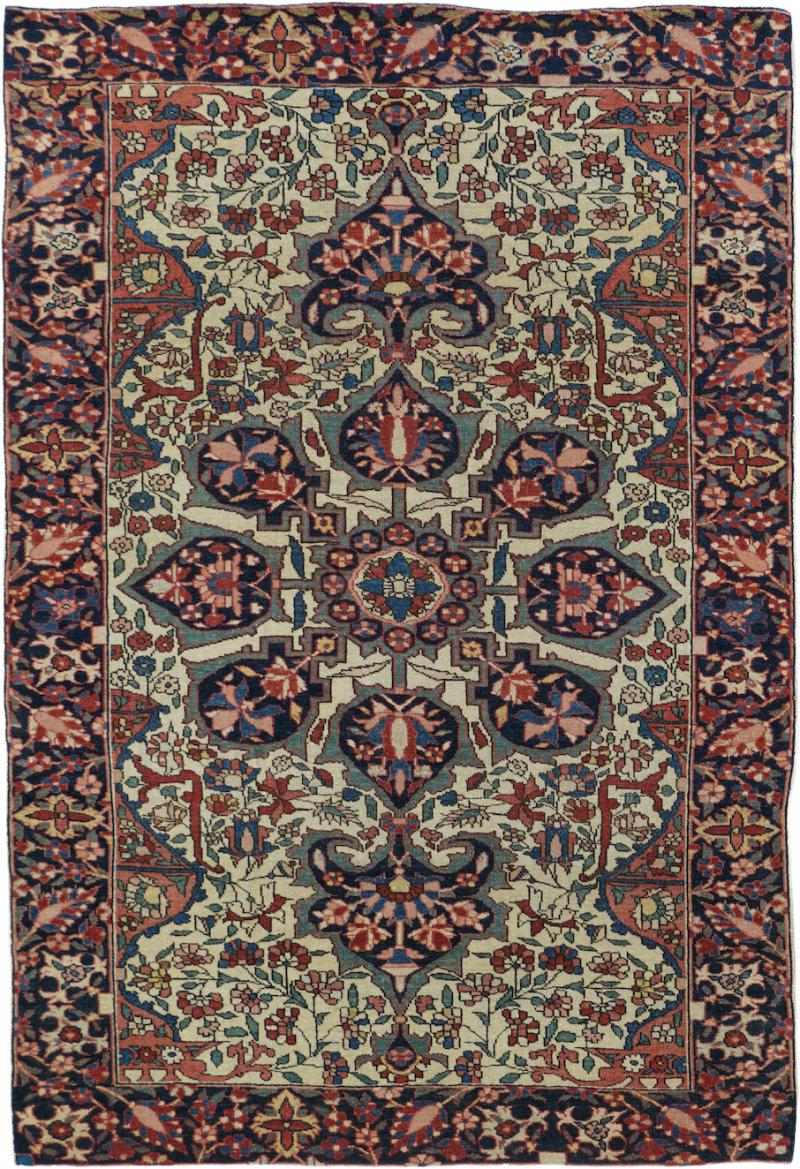 Antique Sarouk Rug 3 3 x 4 11 
