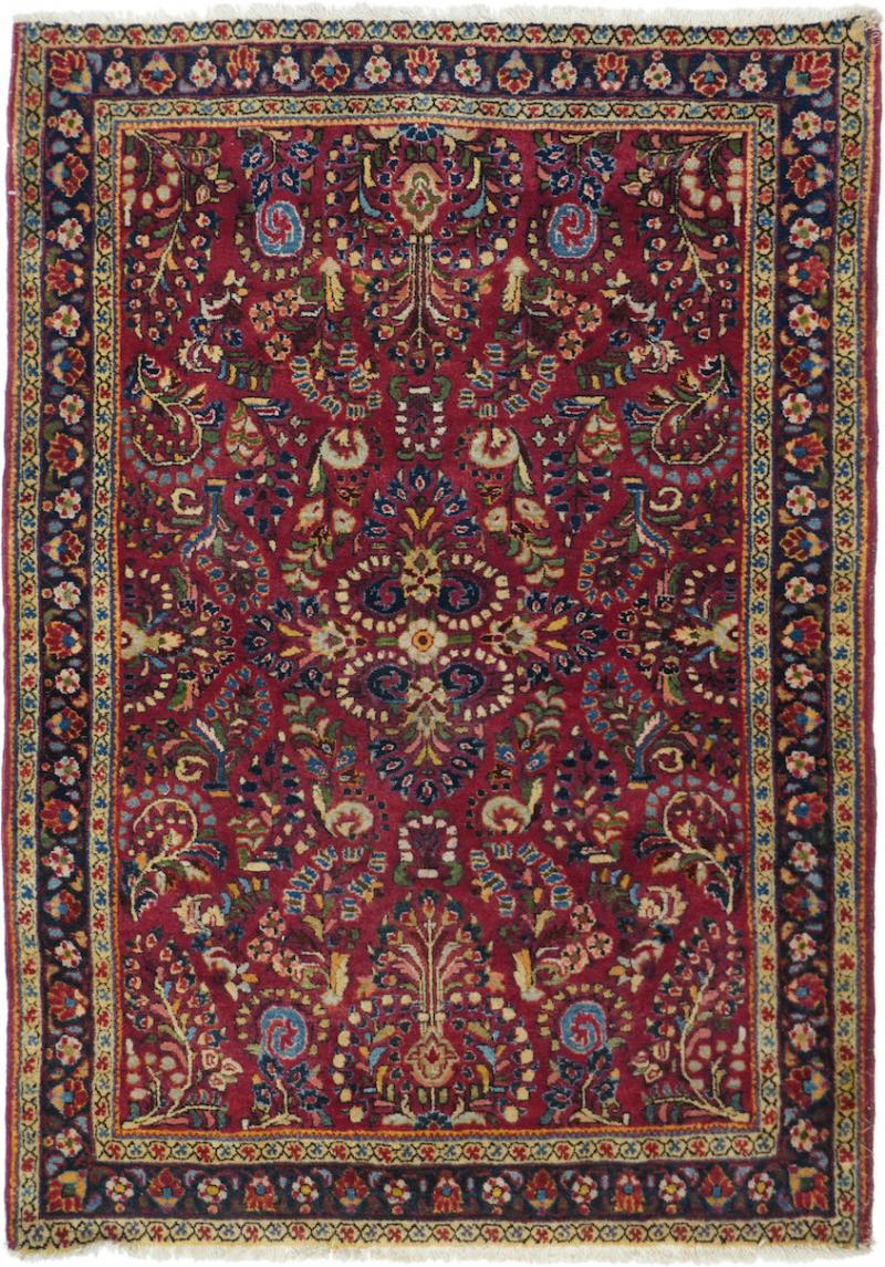 Antique Sarouk Rug 3 4 x 5 0 