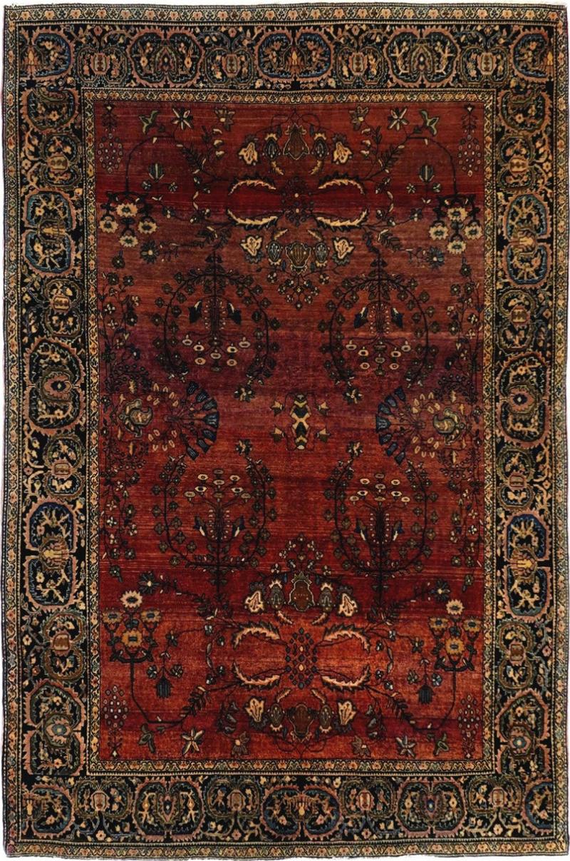 Antique Sarouk Rug 4 4 x 6 6 