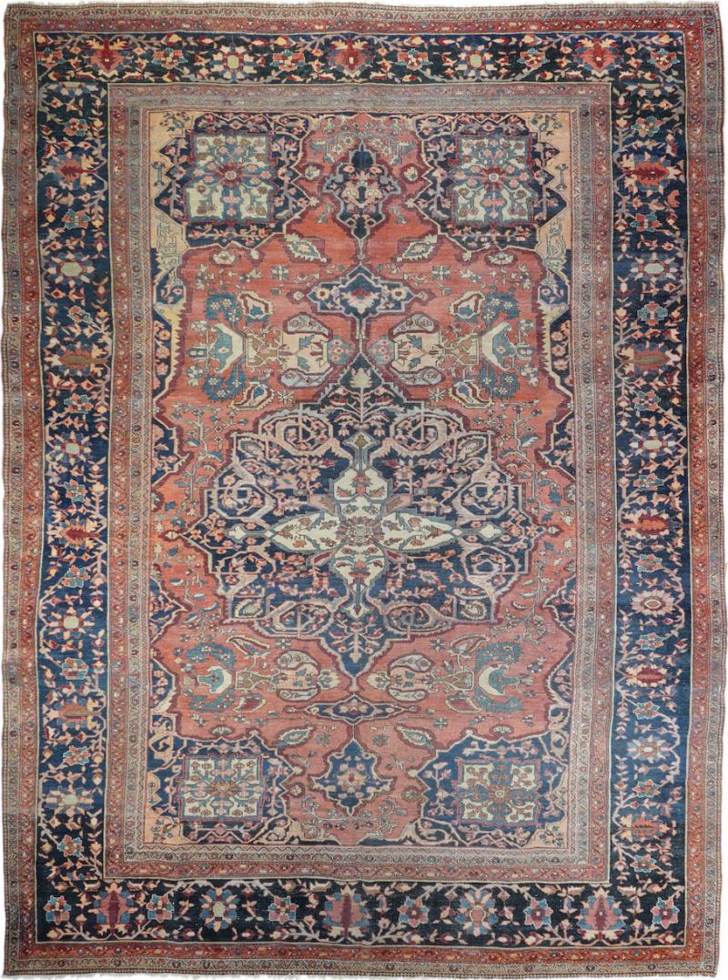 Antique Sarouk Rug 8 9 x 11 10 
