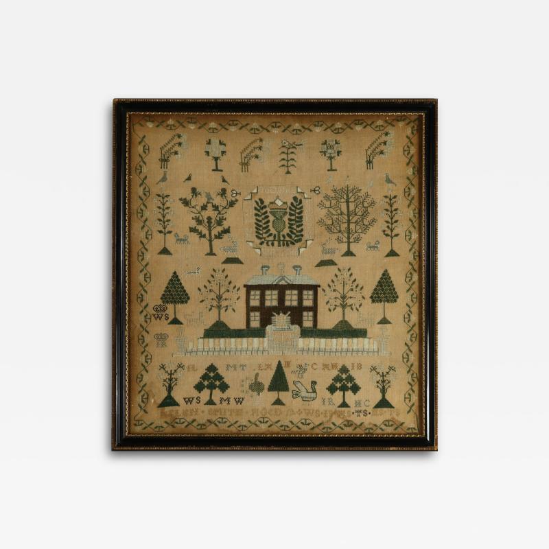 Antique Scottish Sampler c 1840 by Helen Smith