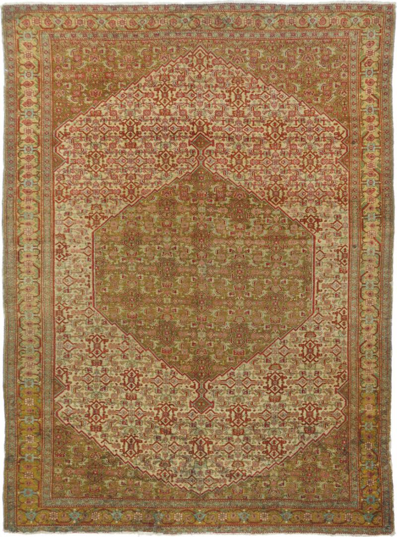 Antique Senneh Rug 4 5 x 6 2 