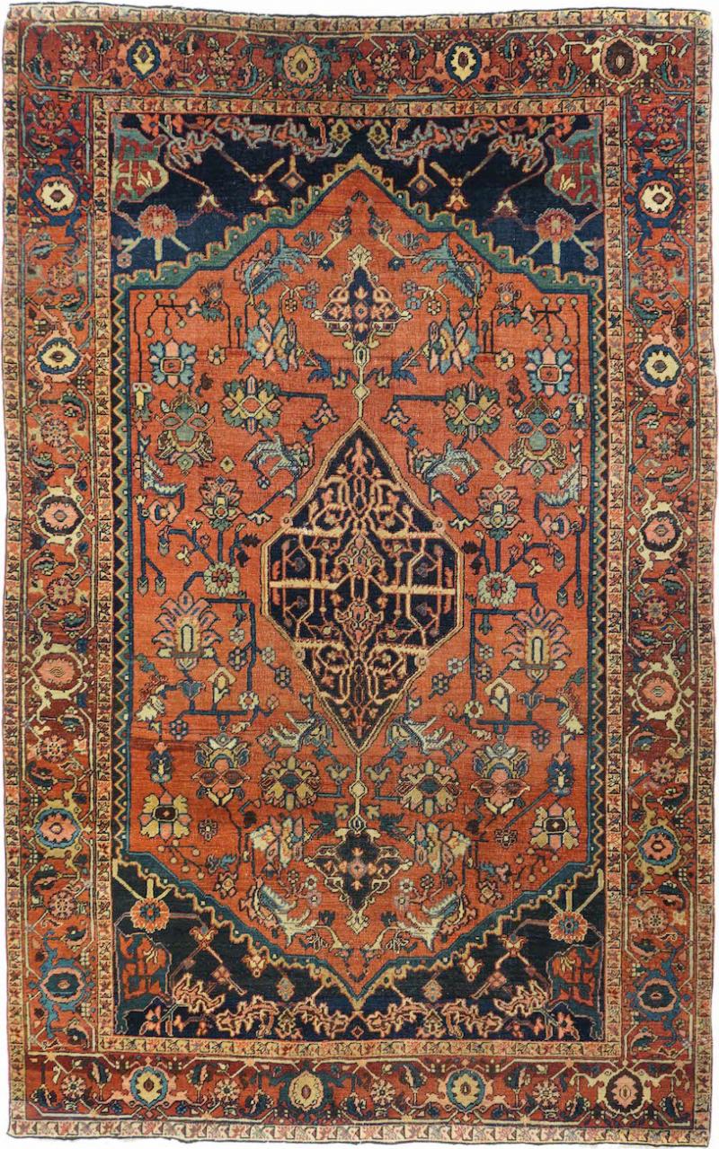 Antique Serapi Rug 4 7 x 7 3 