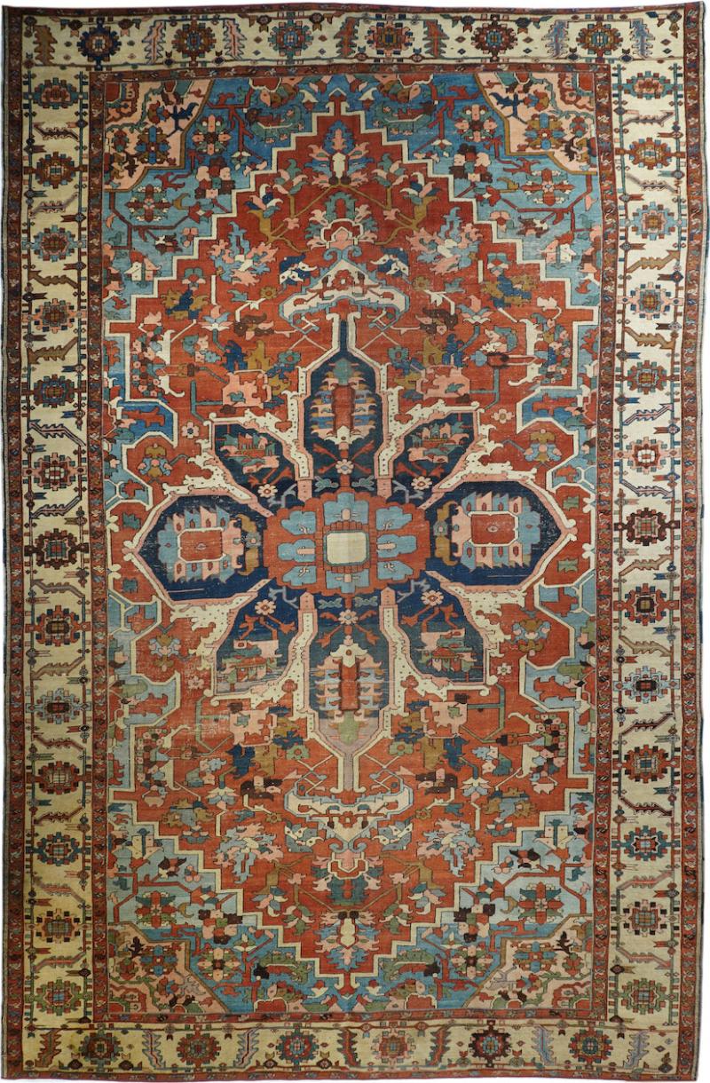 Antique Serapi Rug 9 11 x 15 3 
