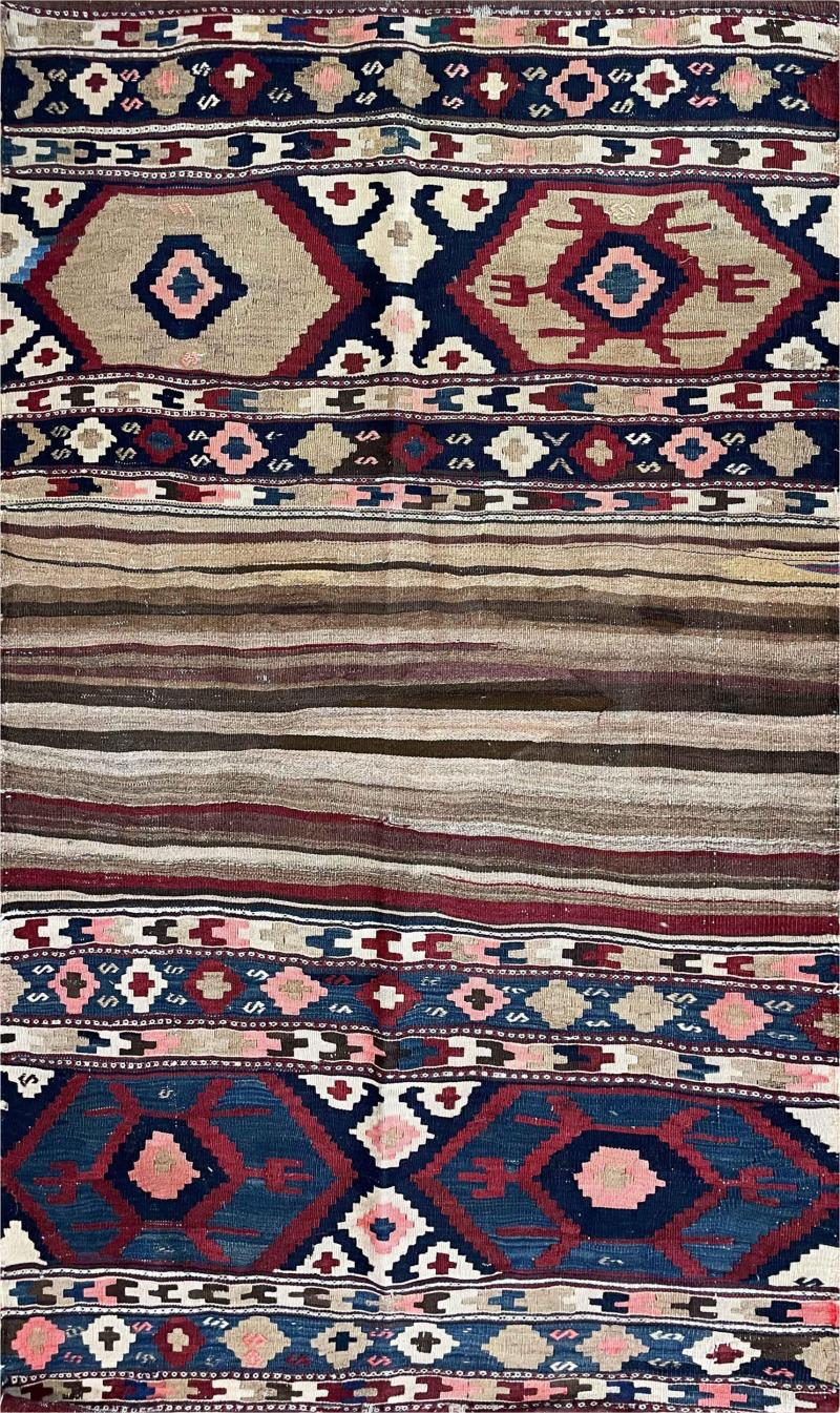Antique Shahsavan Kilim Rug Mafrash c 1900s