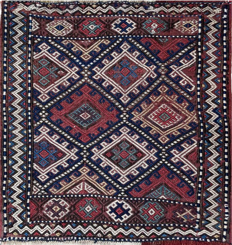 Antique Shahsavan Soumak Kilim Rug c 1900s