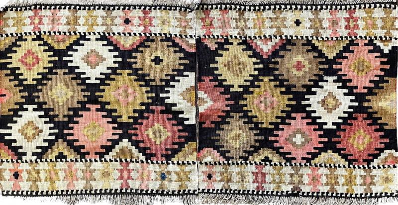 Antique Shahsavan Soumak Kilim Rug c 1900s A Pair