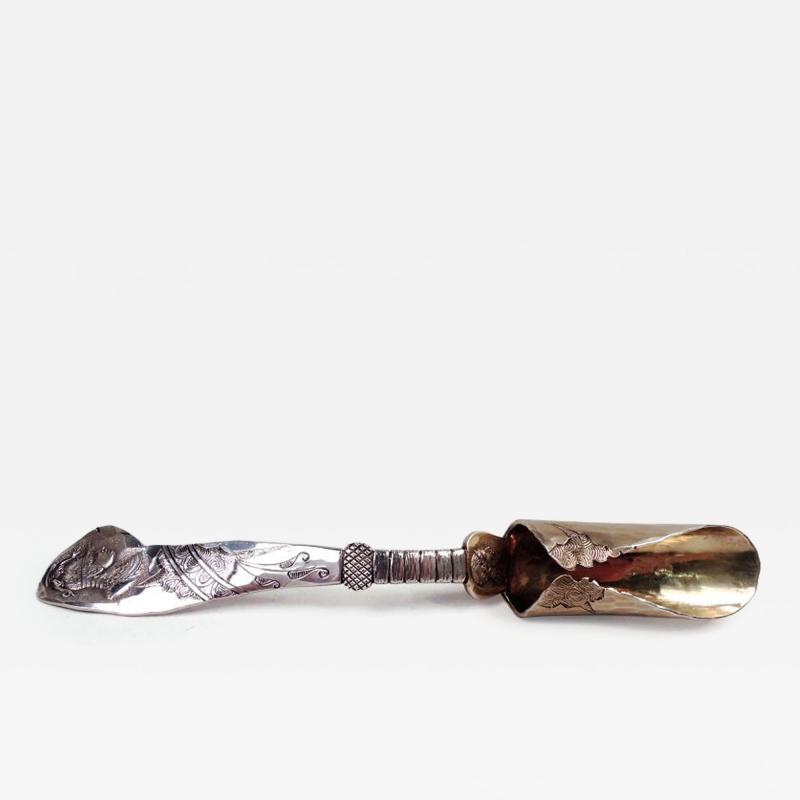 Antique Shiebler Soft Cheese Scoop in Medallion Inspired Homeric