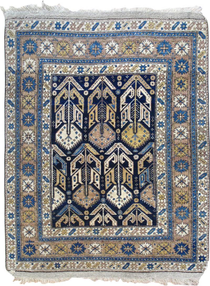 Antique Shirvan Rug 3 5 x 4 1 