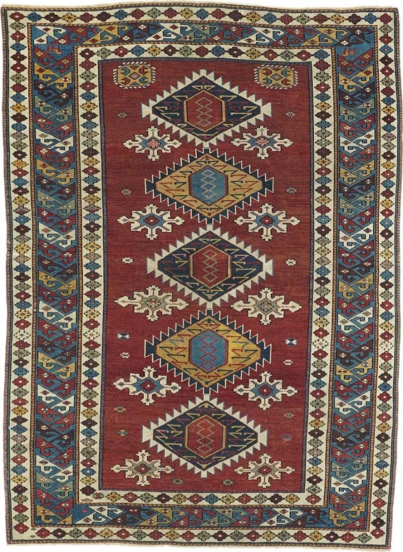 Antique Shirvan Rug 3 8 x 5 2 