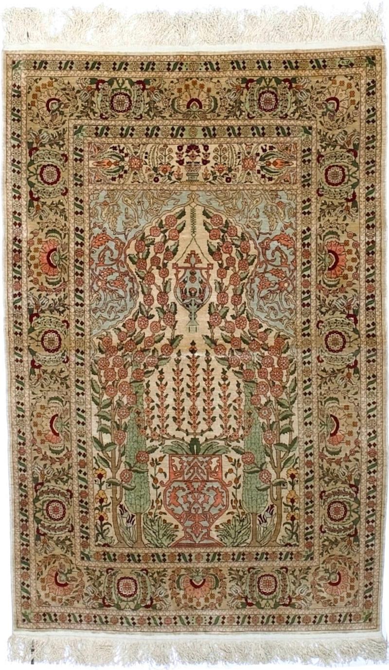 Antique Silk Hereke Rug 3 x 4 x 5 x 1 