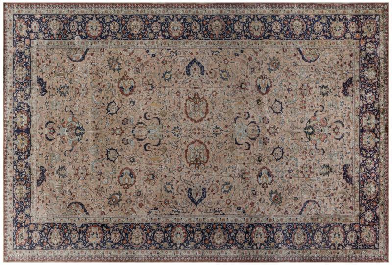 Antique Silk Tabriz Rug