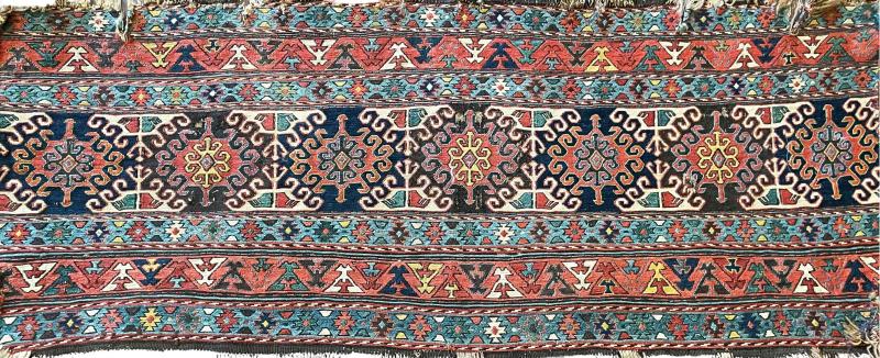 Antique Soumak Caucasian Kilim Rug Bag c 1870 AS IS
