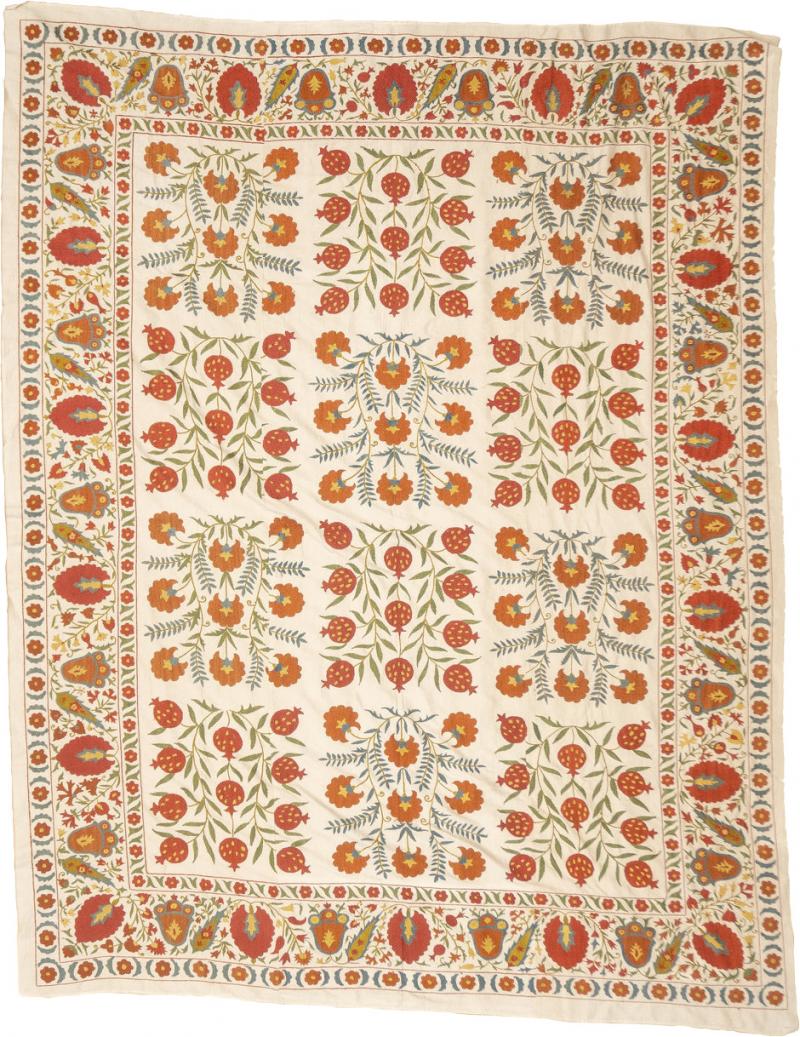 Antique Suzani Rug 6 2 x 7 11