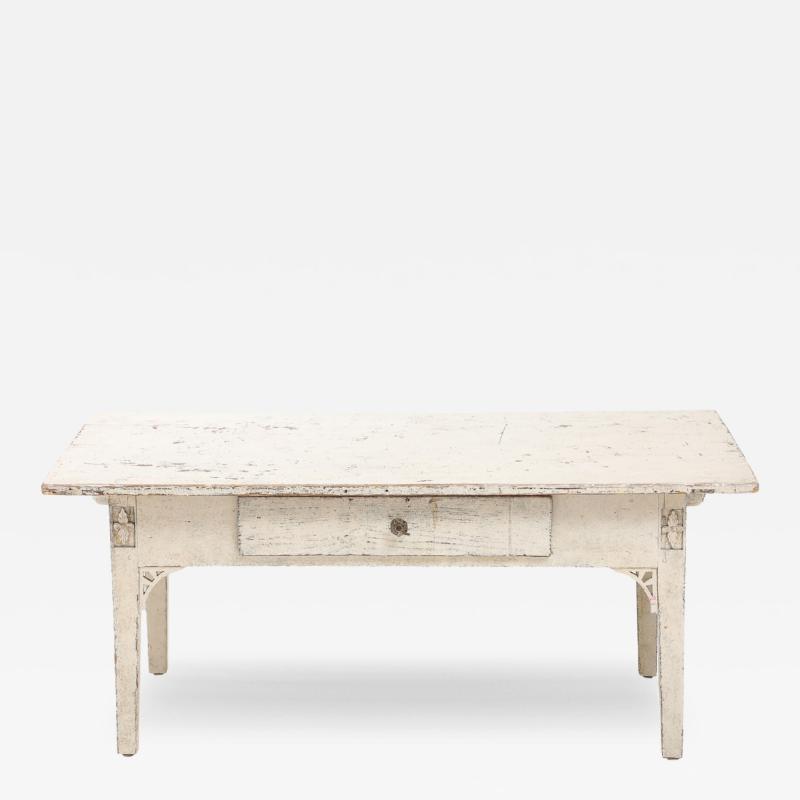 Antique Swedish Coffee Table with Original Paint 19th Century