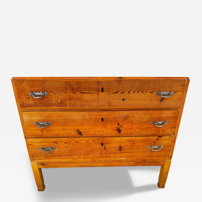 Antique Swedish Pine 3 Drawer Chest