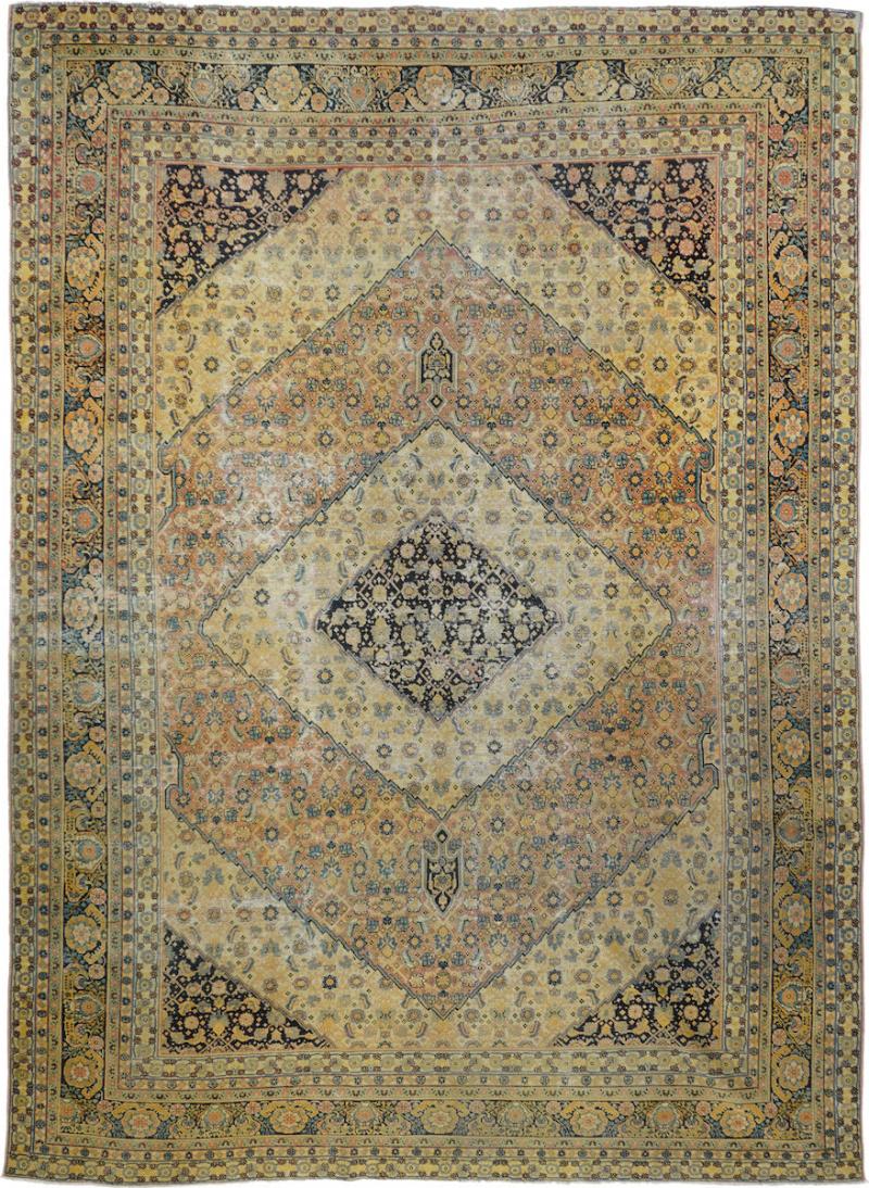 Antique Tabriz Rug 6 9 x 10 2 