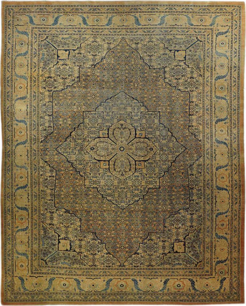 Antique Tabriz Rug 9 1 x 11 10 