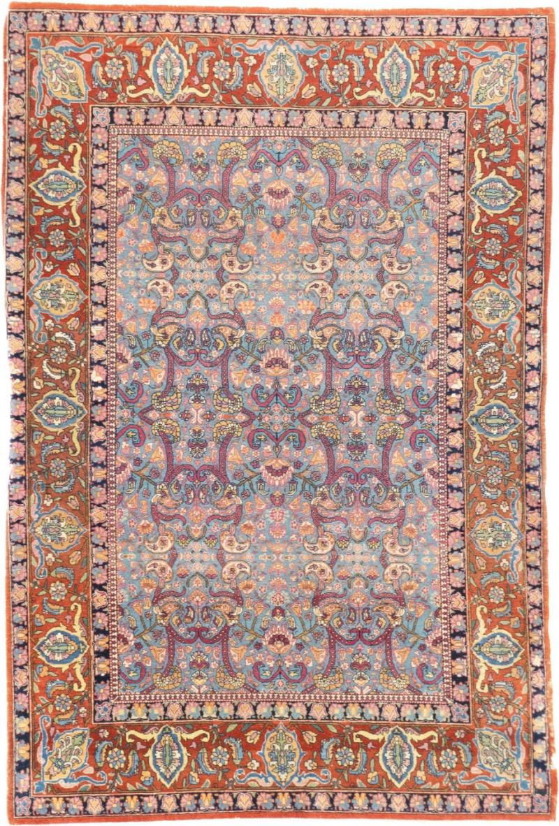 Antique Tehran Rug 4 4 x 6 9 