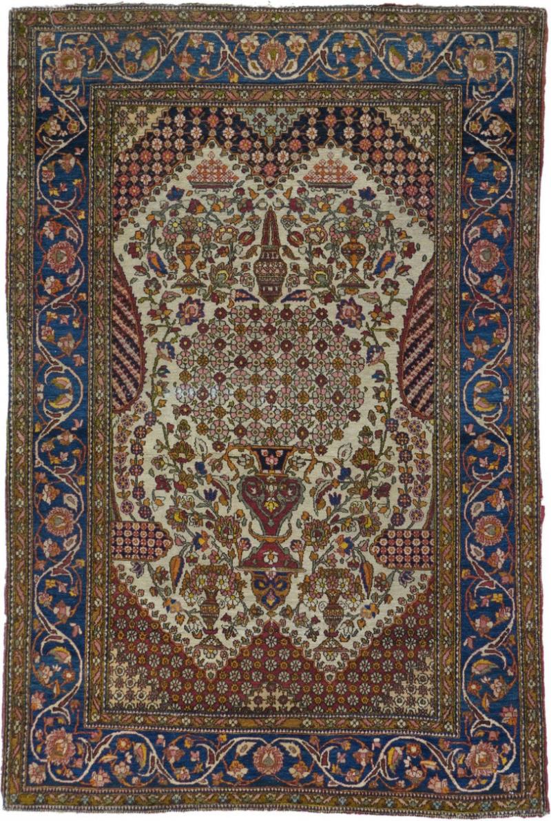 Antique Tehran Rug 4 5 x 6 8 