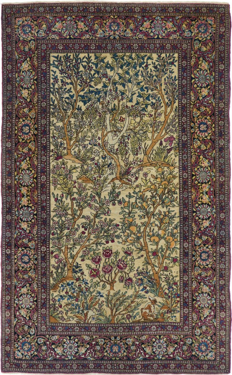 Antique Tehran Rug 44 x 72