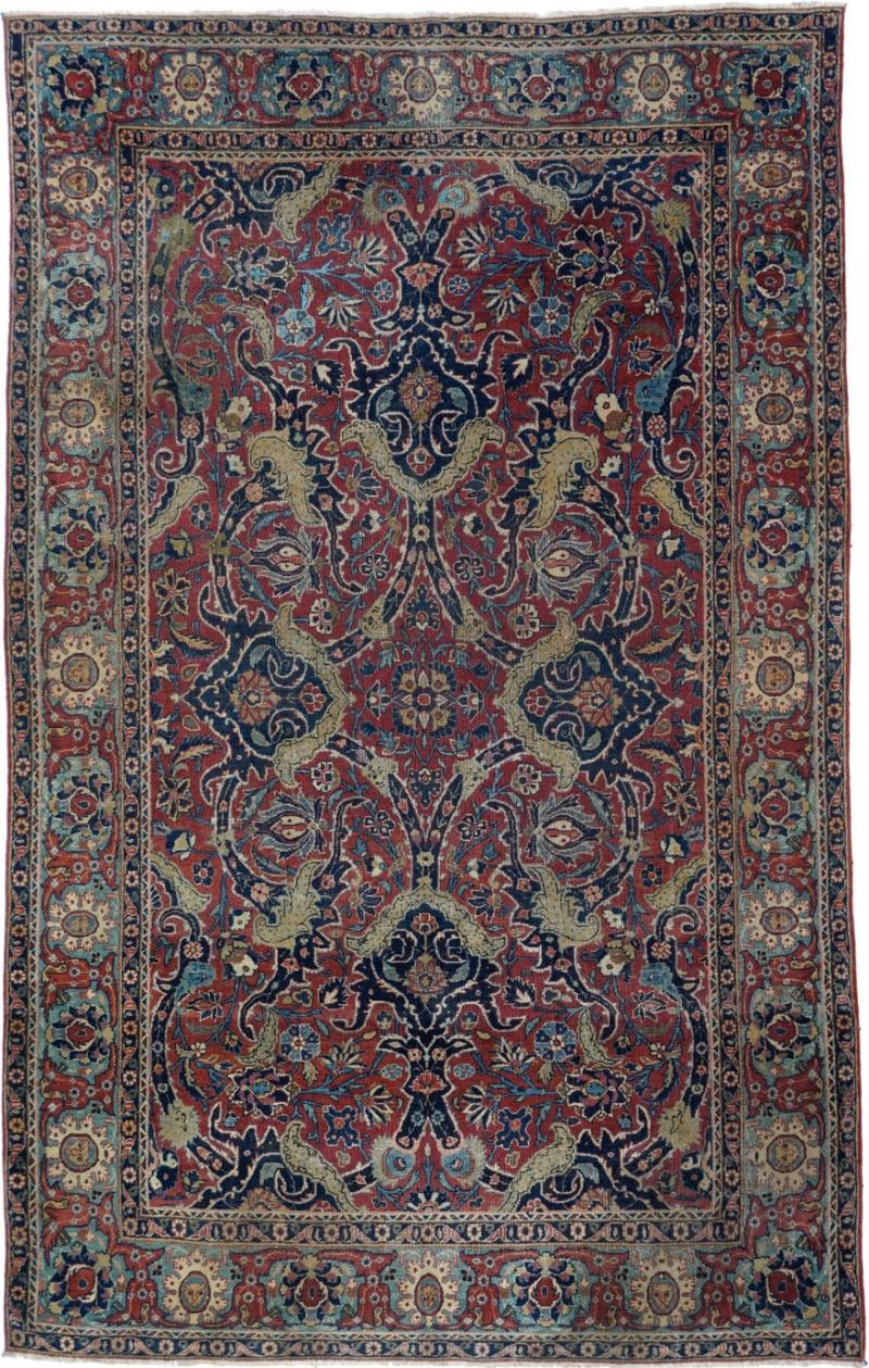 Antique Tehran Rug 45 x 71