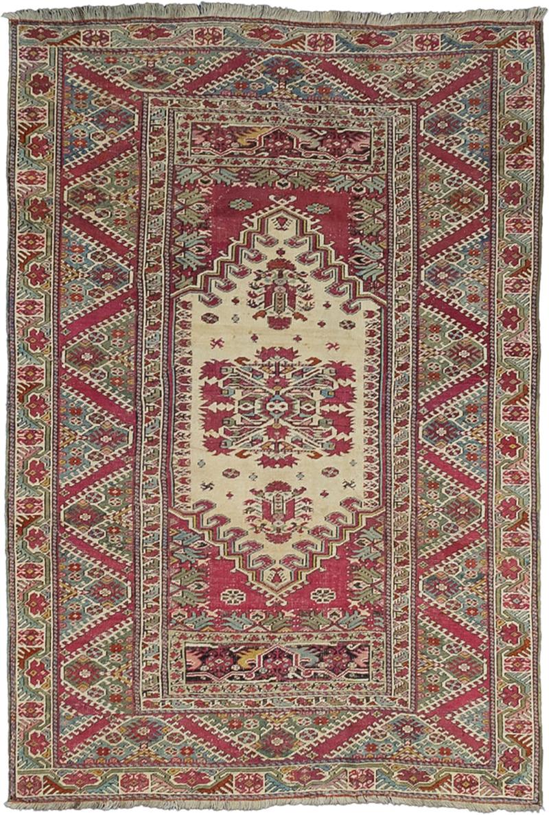 Antique Turkish Giordes Wool Rug 4 1 x 6 0 