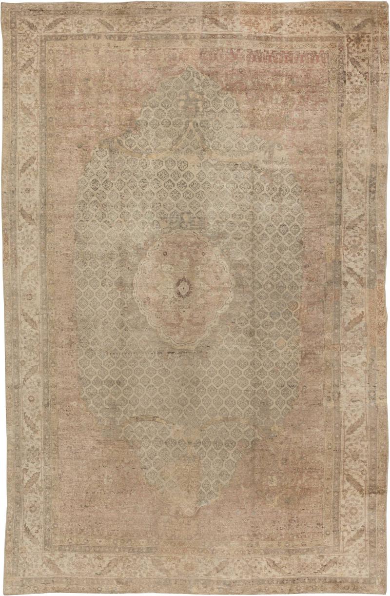 Antique Turkish Hereke Botanic Handmade Wool Rug