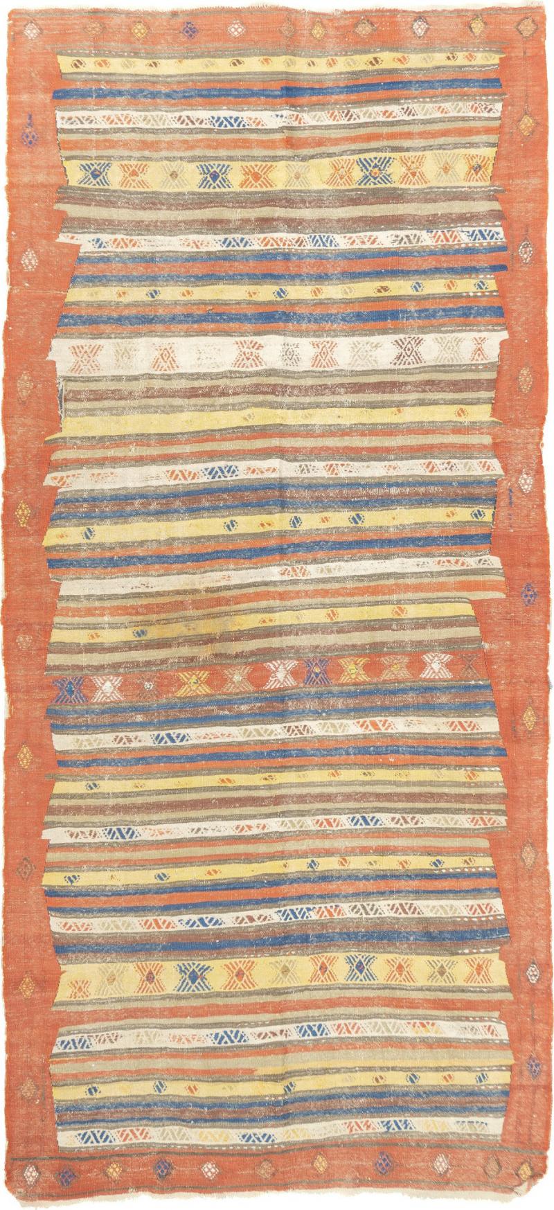 Antique Turkish Kilim Rug 4 9 x 10 5 