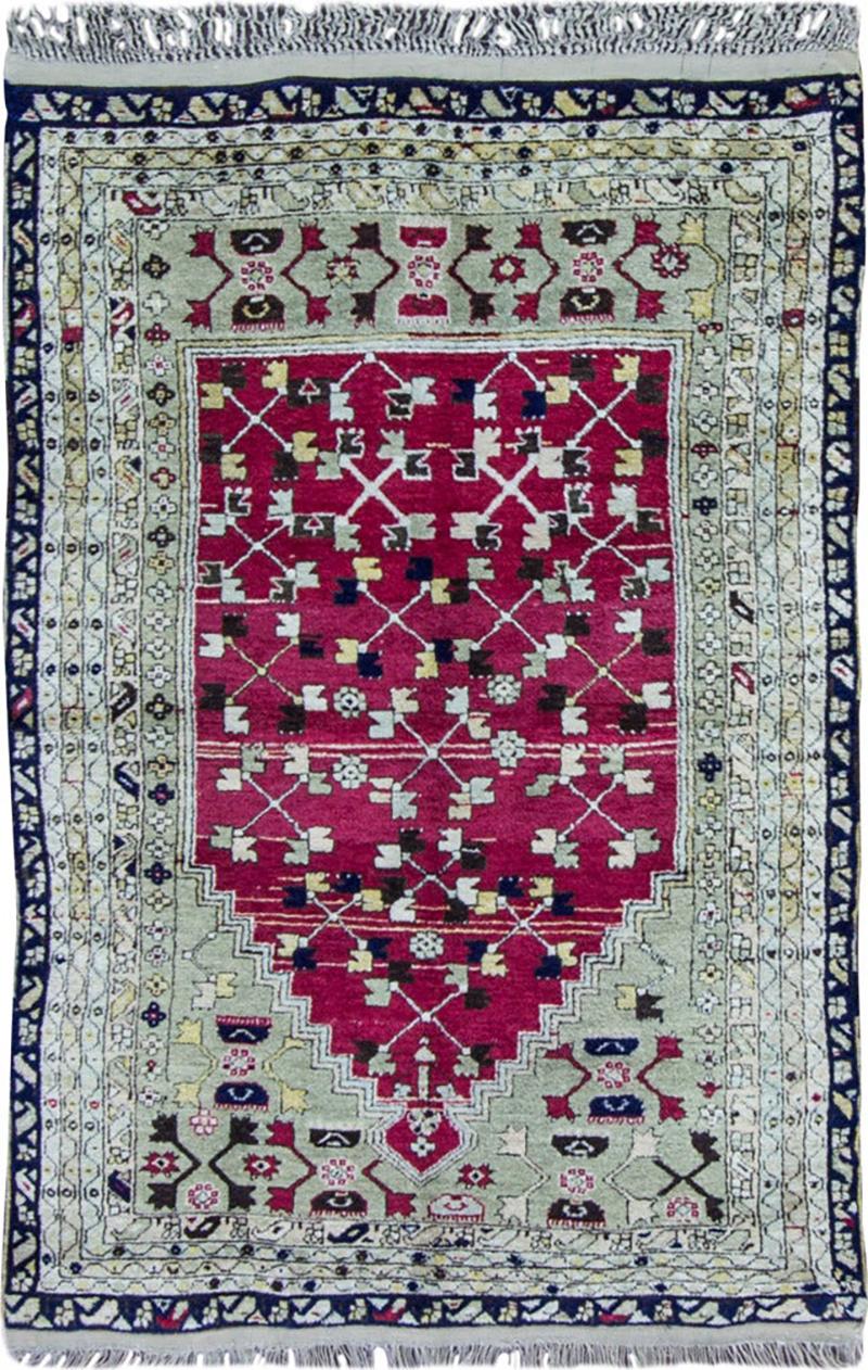 Antique Turkish Konya Prayer Rug c 1880