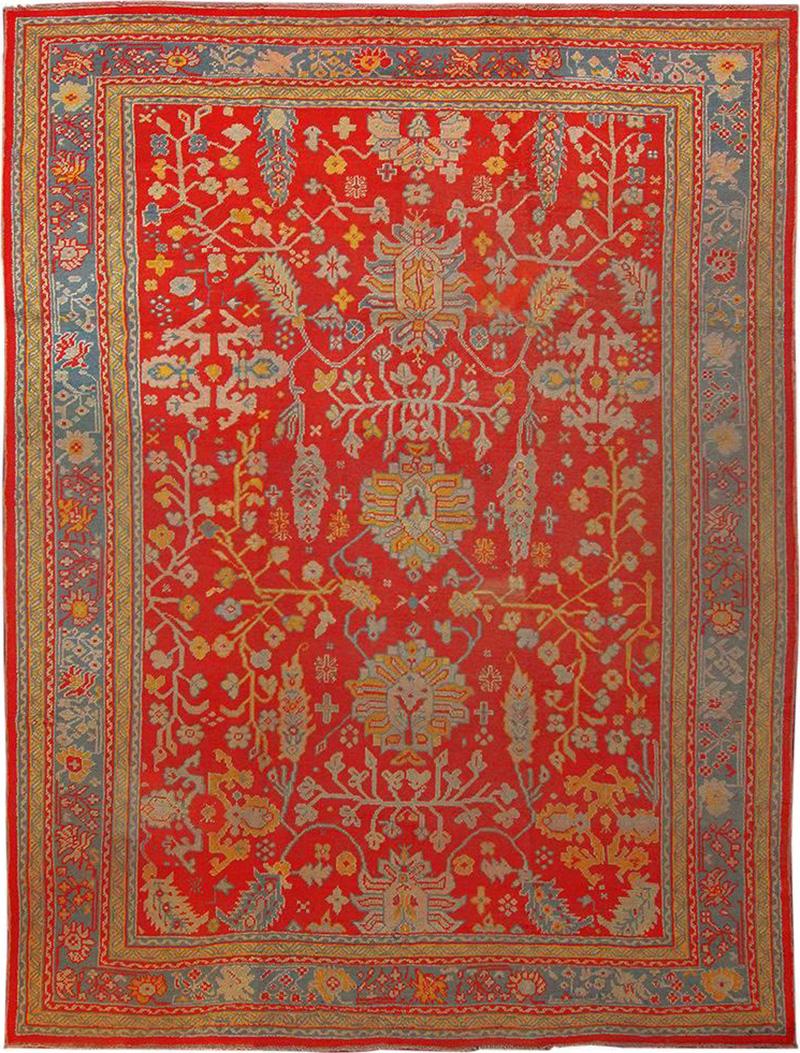 Antique Turkish Oushak Carpet 10 x 14