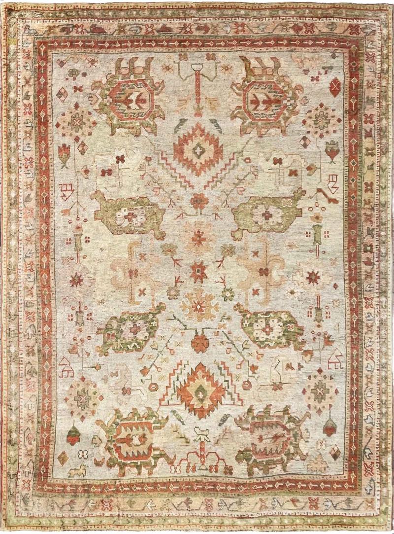 Antique Turkish Oushak Carpet Oil painting for your floor