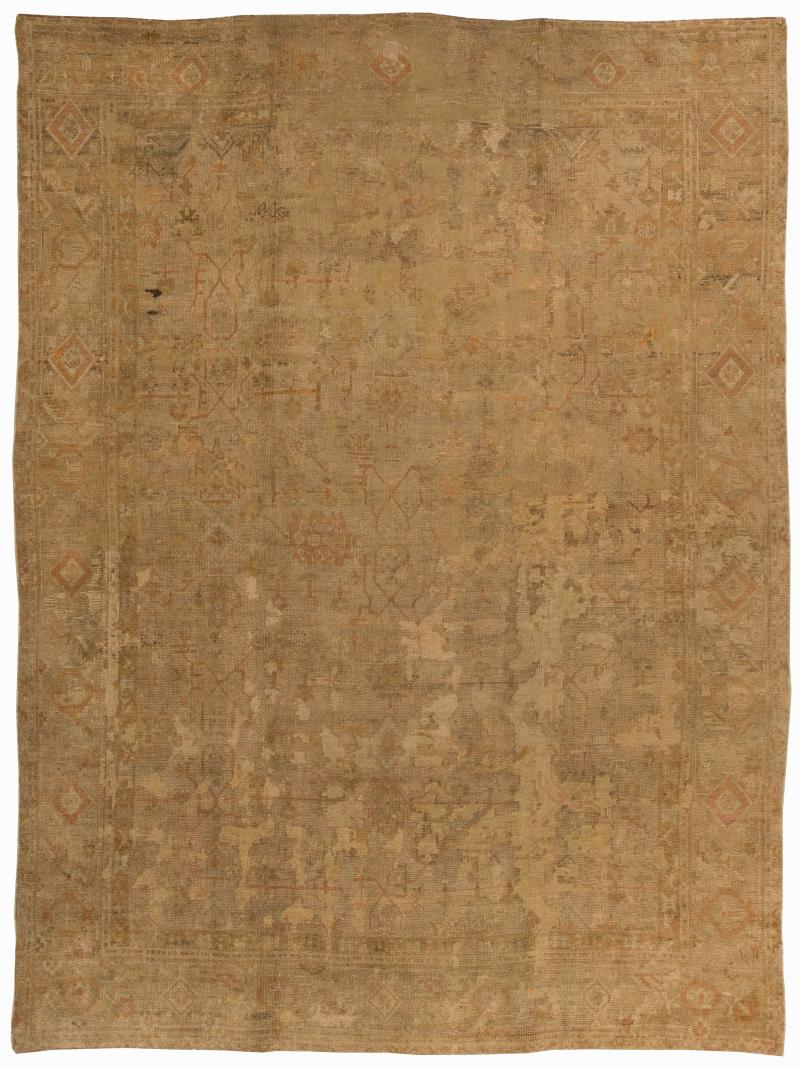 Antique Turkish Oushak Handmade Wool Rug