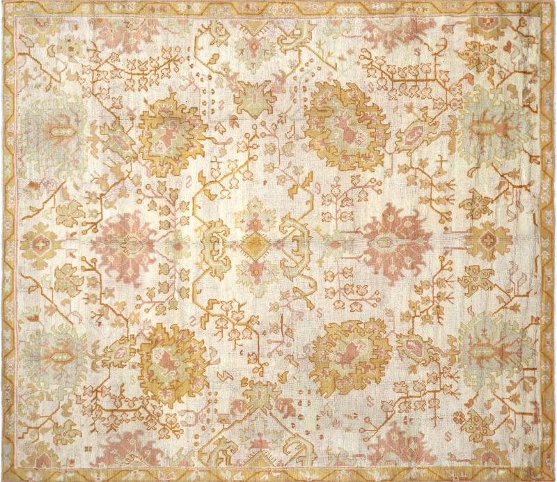 Antique Turkish Oushak Rug 104 x 119 