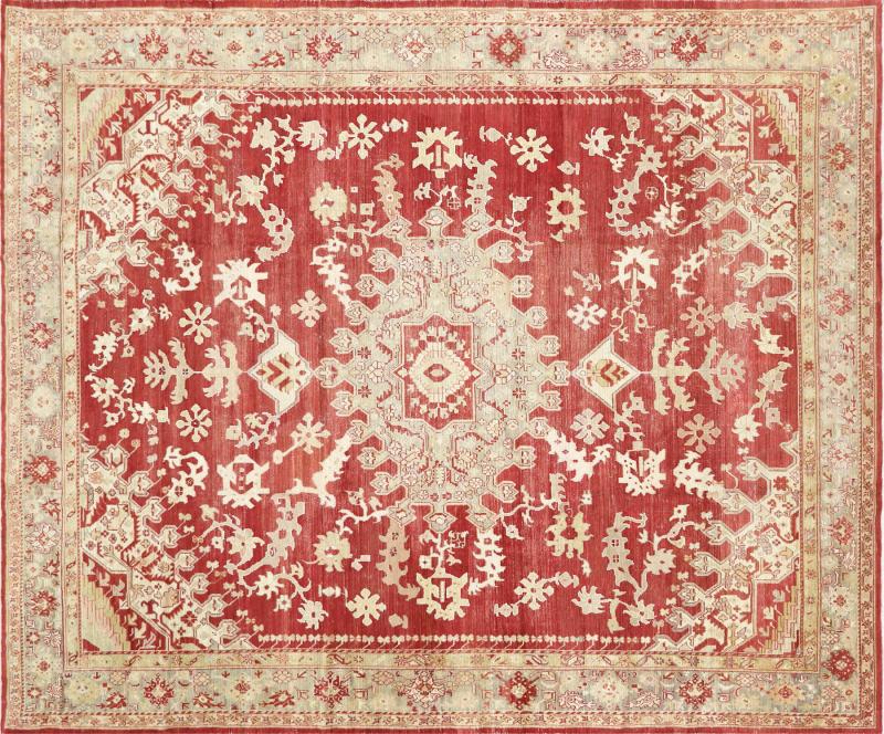 Antique Turkish Oushak Rug 104 x 124 