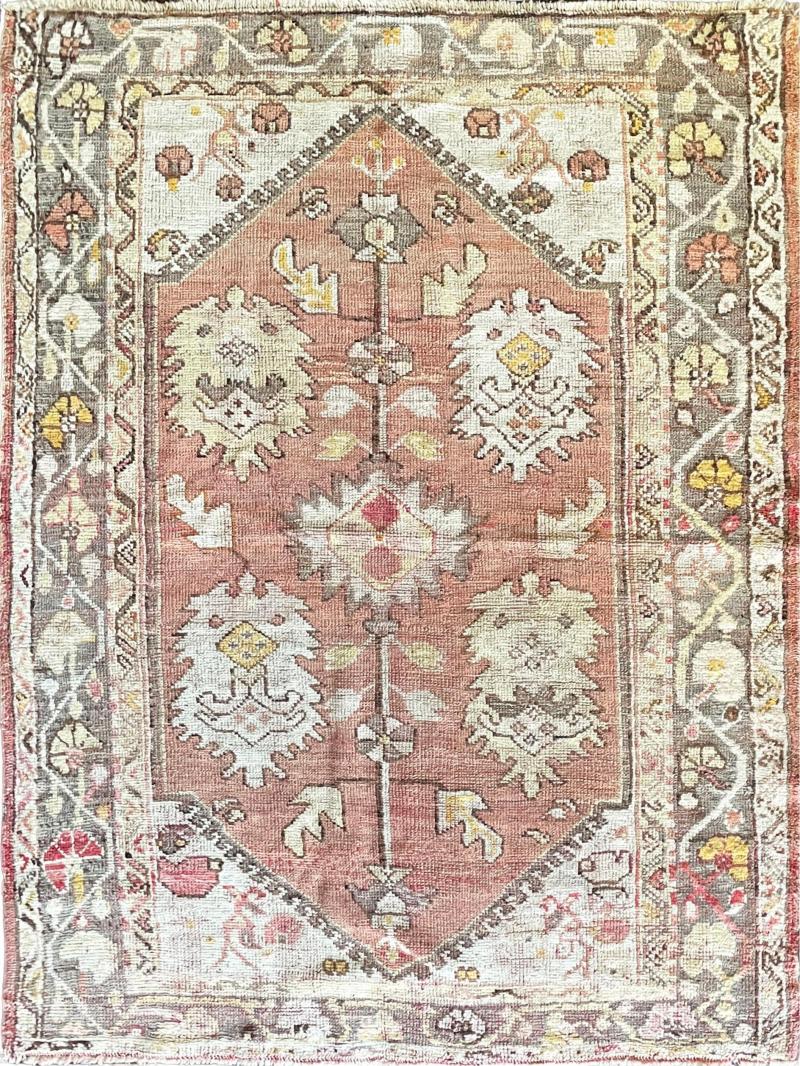 Antique Turkish Oushak Rug 4 x 53 