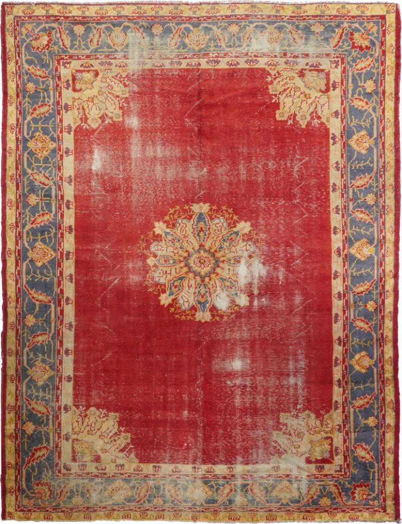 Antique Turkish Oushak Shabby Chic Rug 10 0 x 12 8 