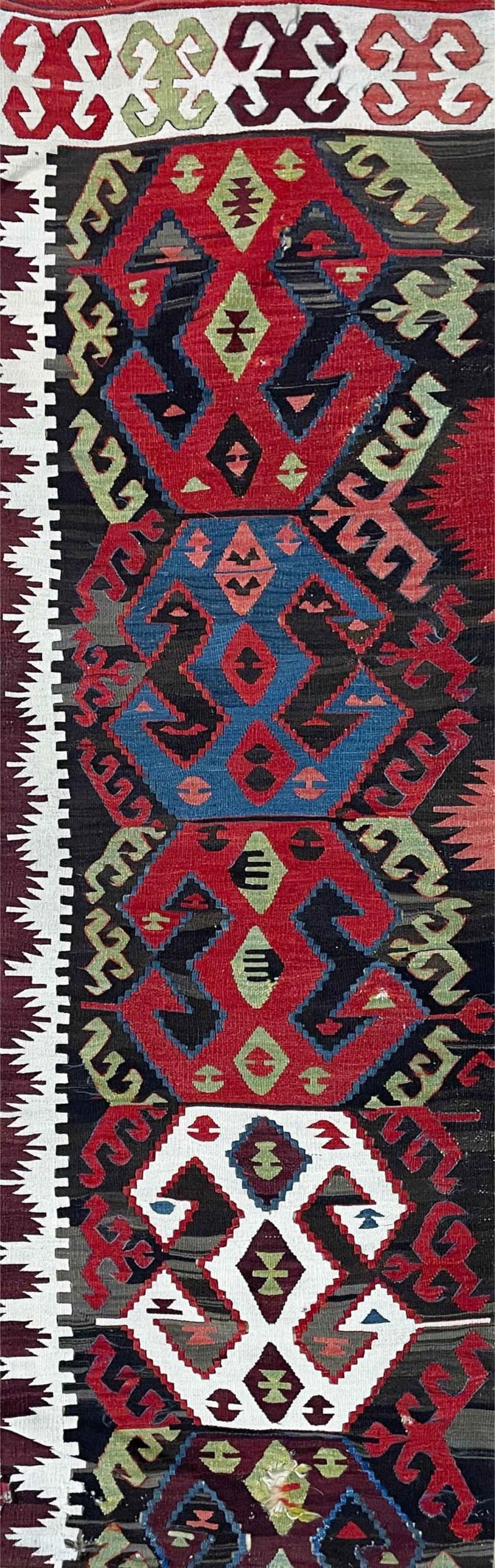 Antique Turkish Runner c 1900 AS IS