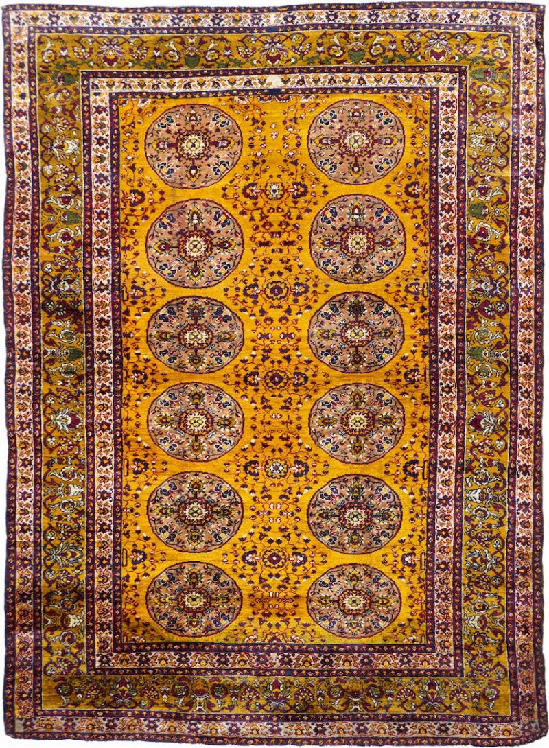 Antique Turkish Silk Rug 4 5 x 6 3 