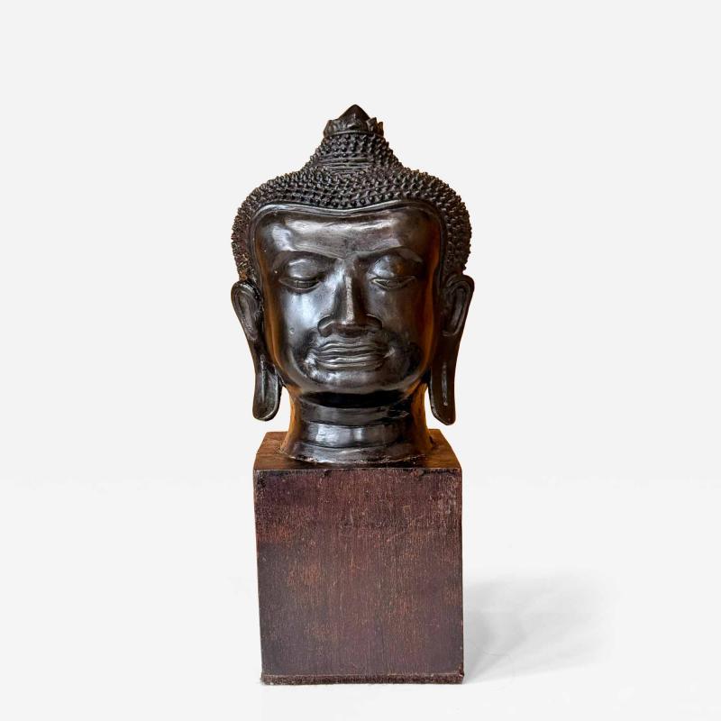 Antique U Thong Bronze Buddha Head Thailand