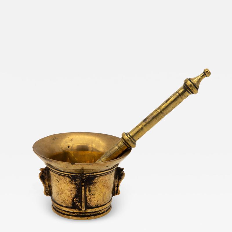 Antique Vintage Brass Mortar and Pestle