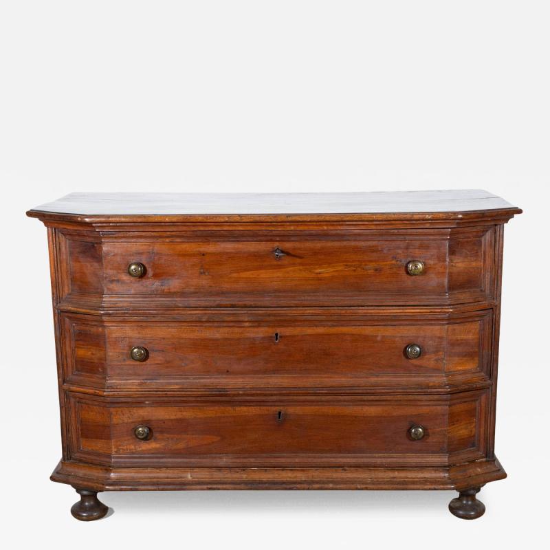 Antique Walnut Shapeless Chest Of Drawers Italy 17th Century
