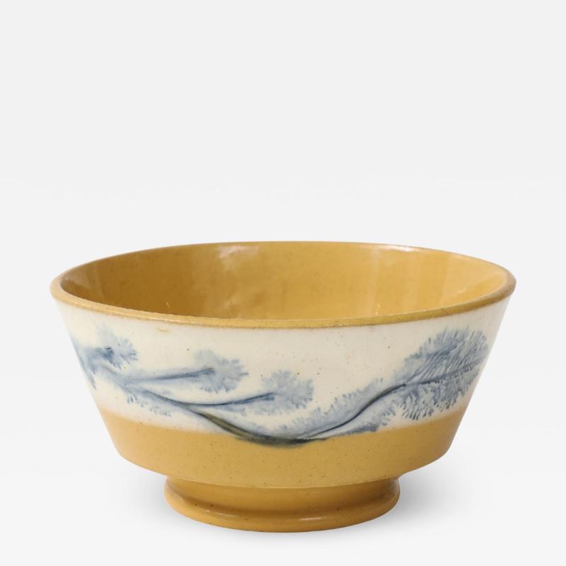 Antique Yellowware Mochaware Bowl