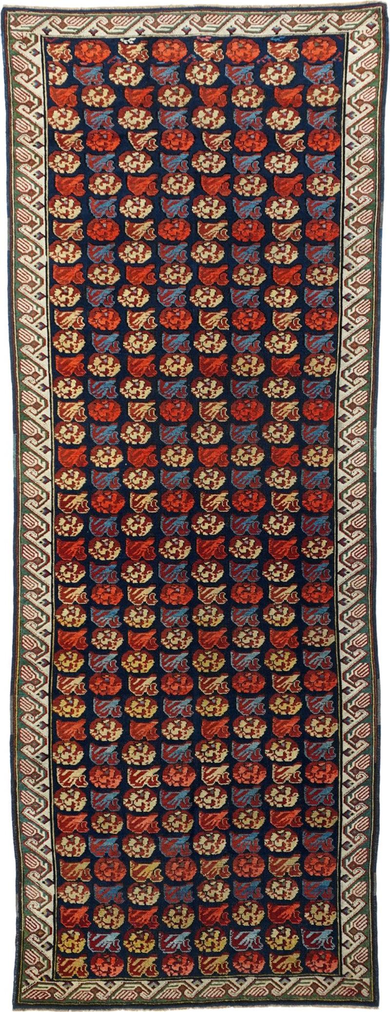 Antique Zehour Rug 3 7 x 9 11 