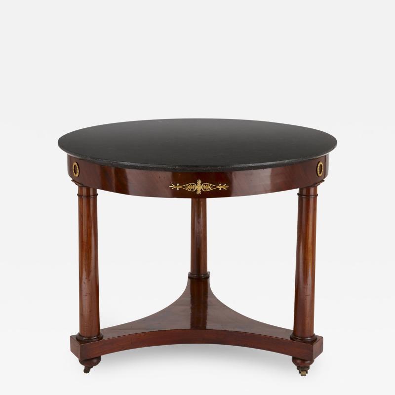 Antique gilt bronze mounted centre table with marble top